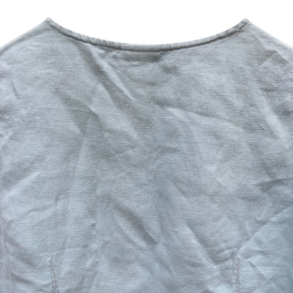 J Jill Womens Green Sleeveless Tank Top flower detail Button Tie On Side Size M - Picture 8 of 11